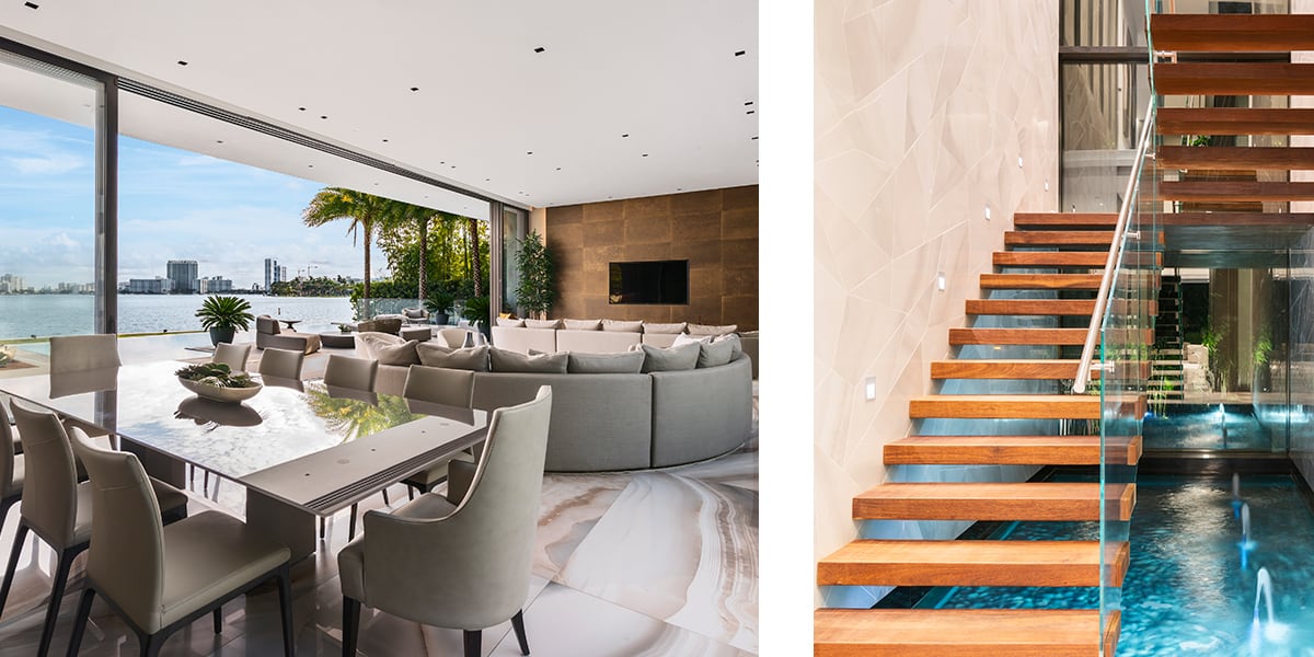 Miami Heat living dining stairs